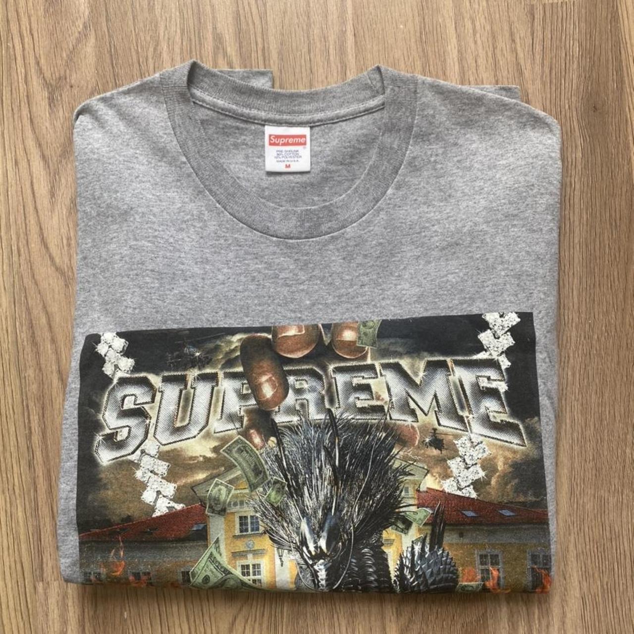 Supreme Dragon Tee Heather grey Medium Tried on SS20 - Depop