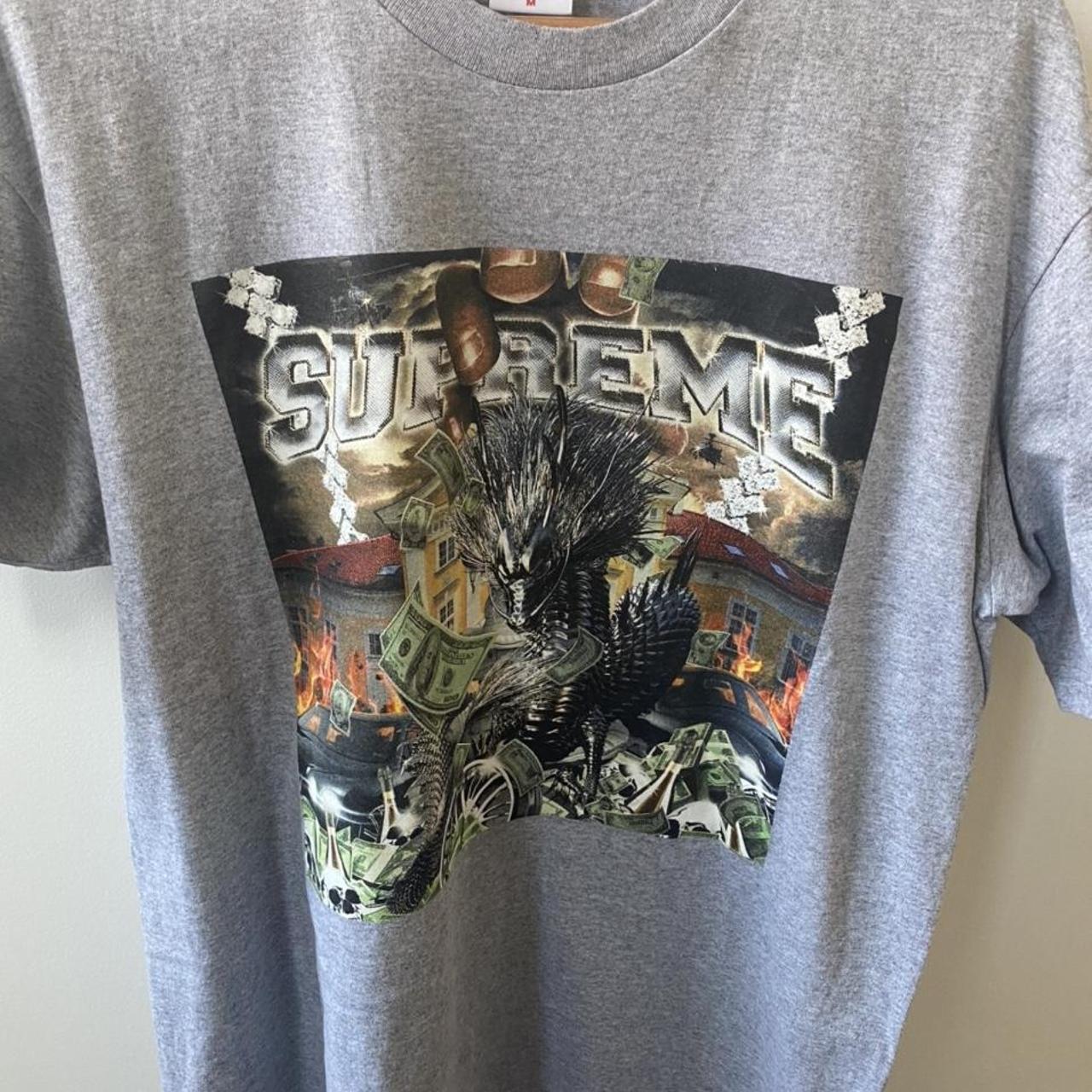 Supreme Dragon Tee Heather grey Medium Tried on SS20 - Depop