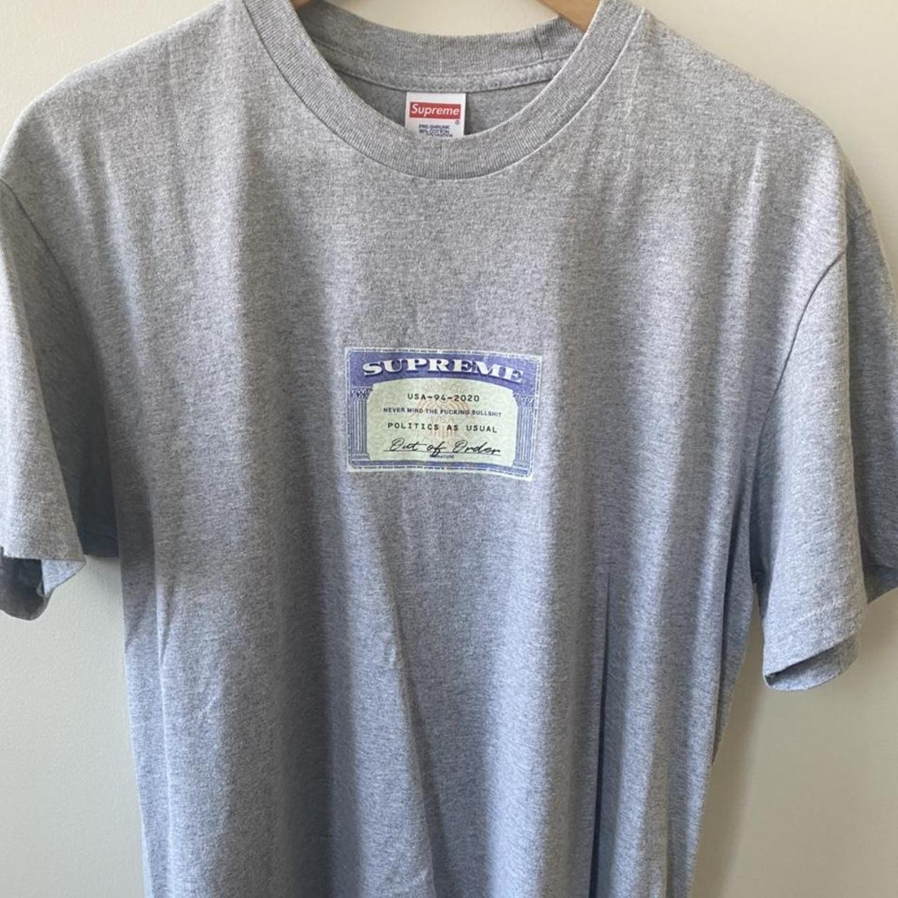 Supreme Social Tee Heather Grey , Medium, Worn once, SS20