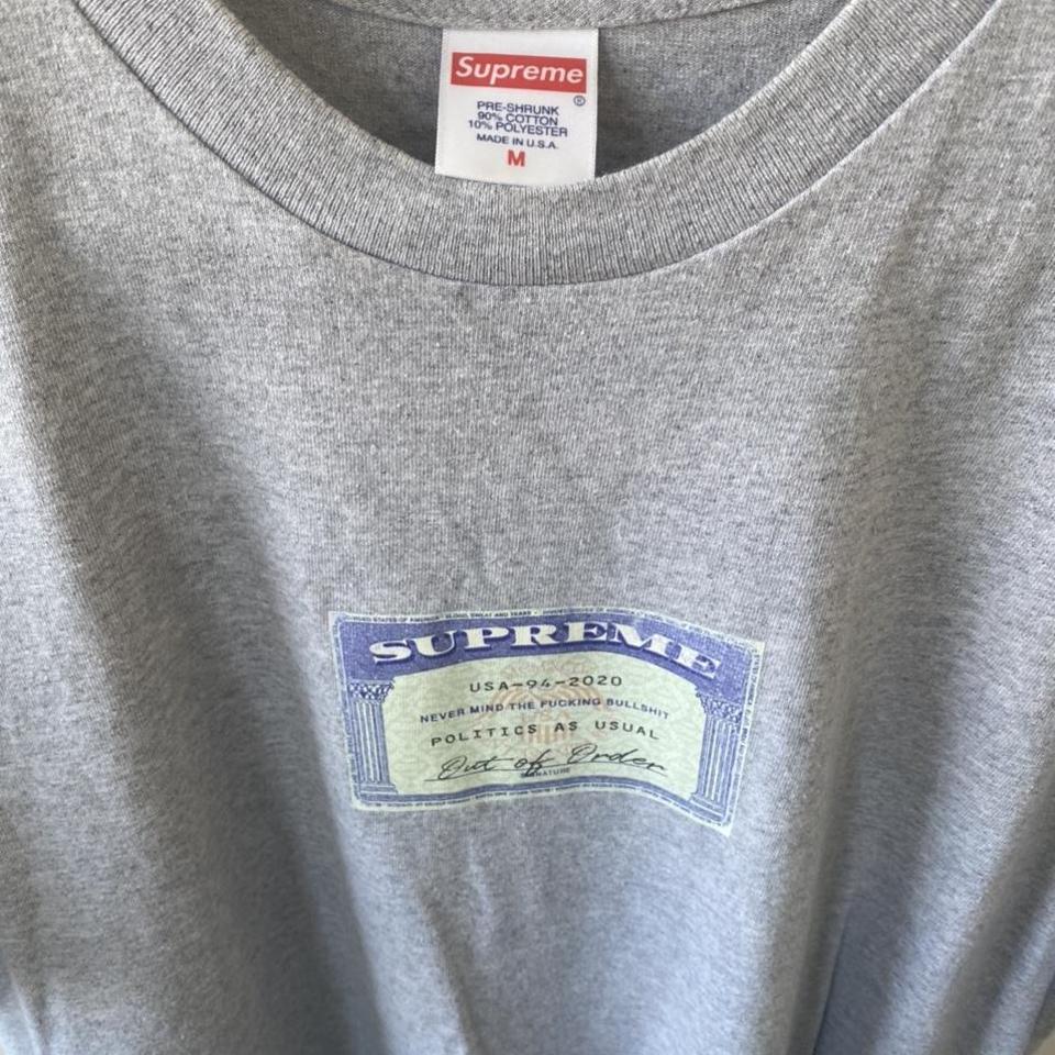 Supreme Social Tee Heather Grey Medium Worn once SS20 - Depop