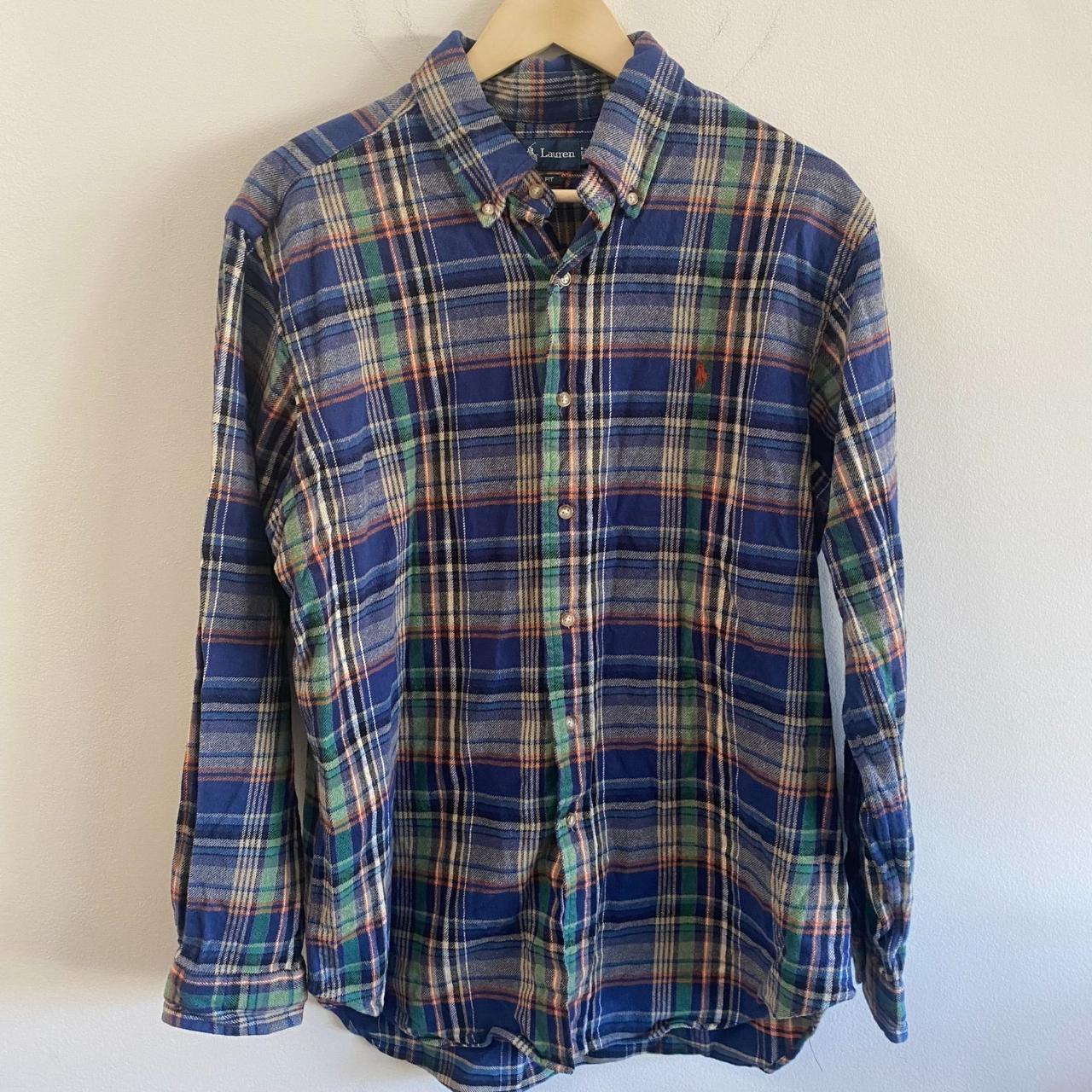 Ralph Lauren Plaid Flannel Shirt Size: L Long... - Depop