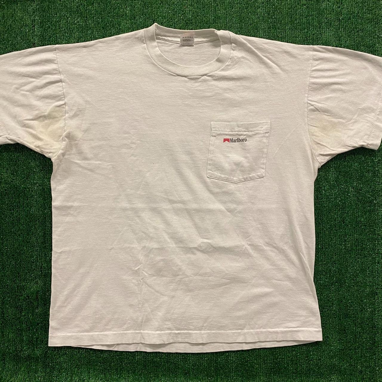 Marlboro Men's White T-shirt | Depop