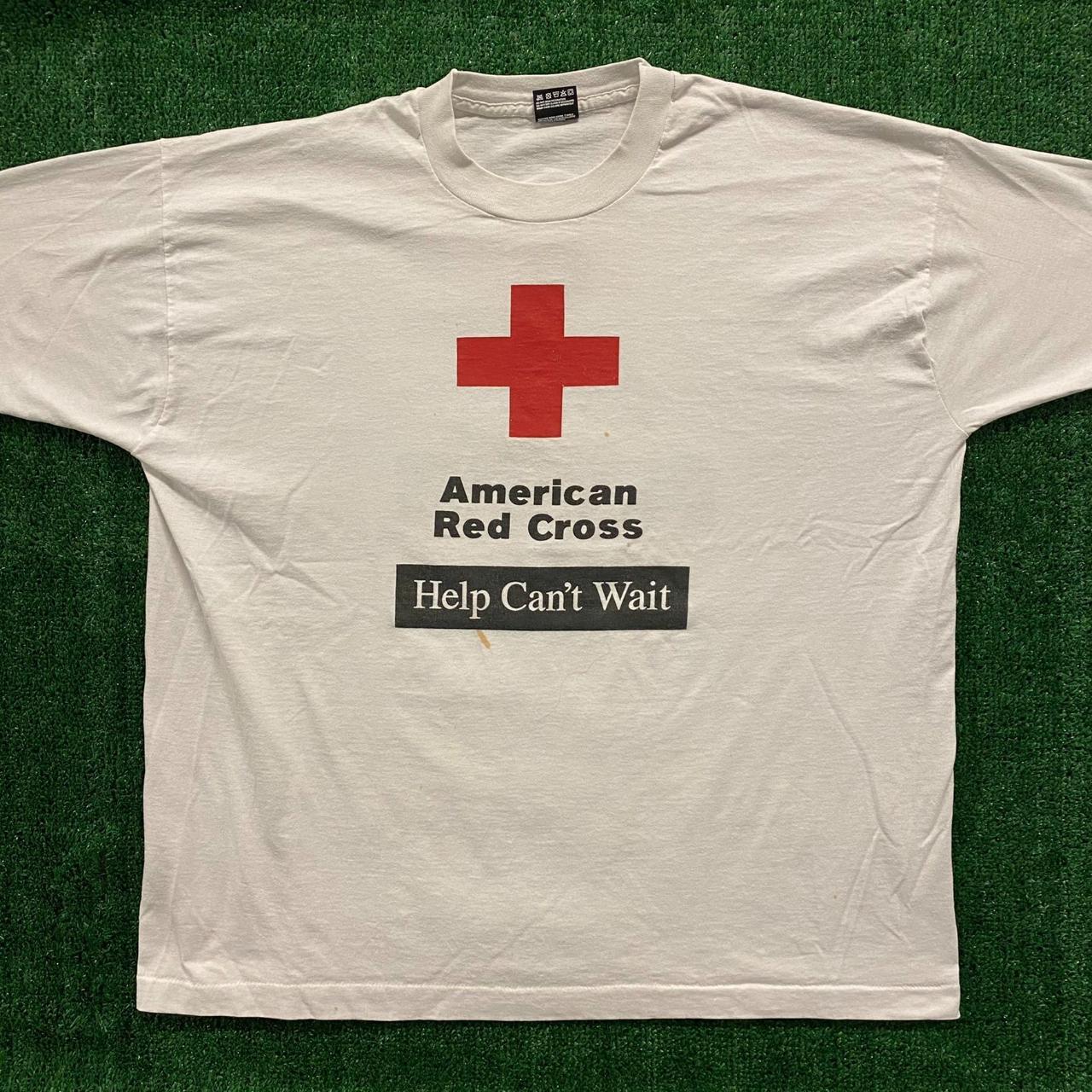 American Red Cross Vintage 90s T-Shirt Size:... - Depop