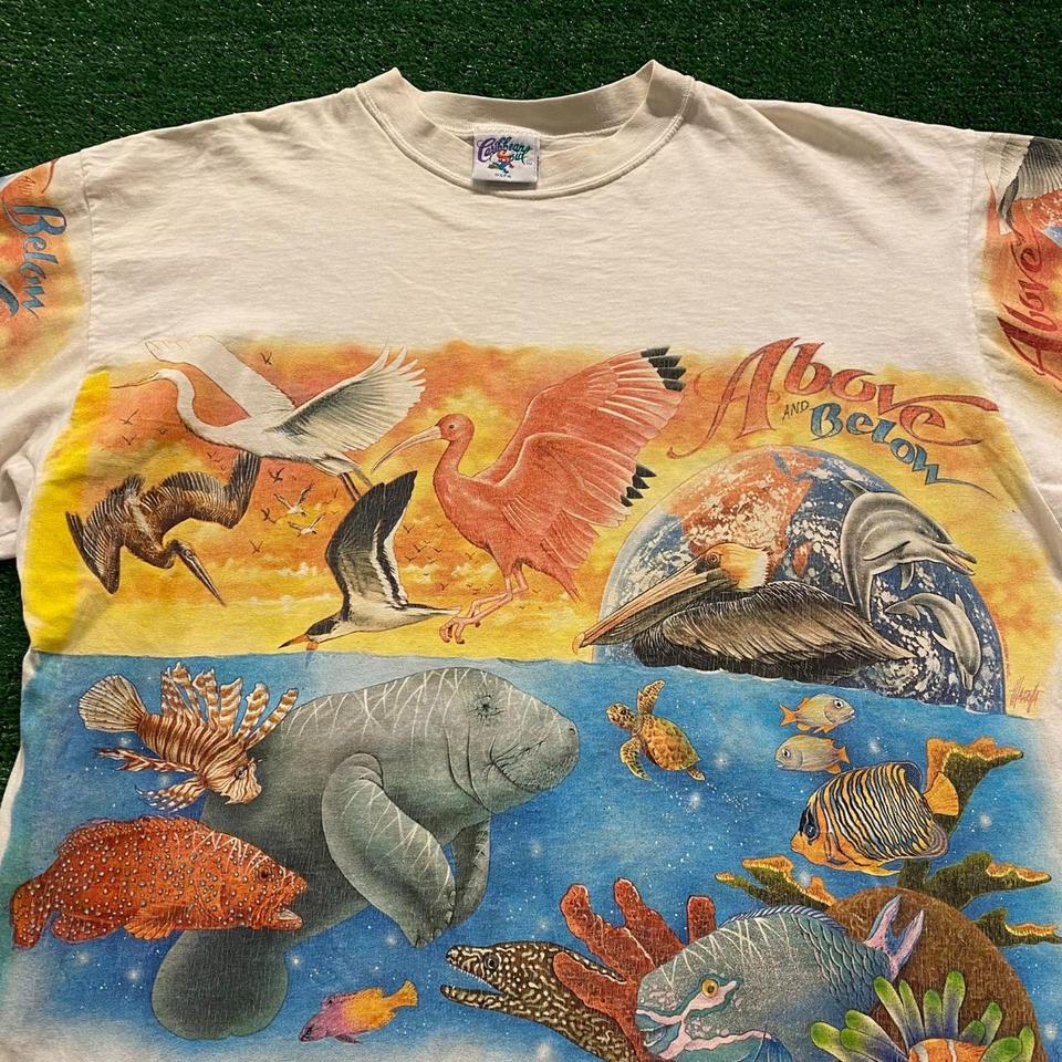 Animals Vintage 90s AOP Nature T-Shirt Size:... - Depop