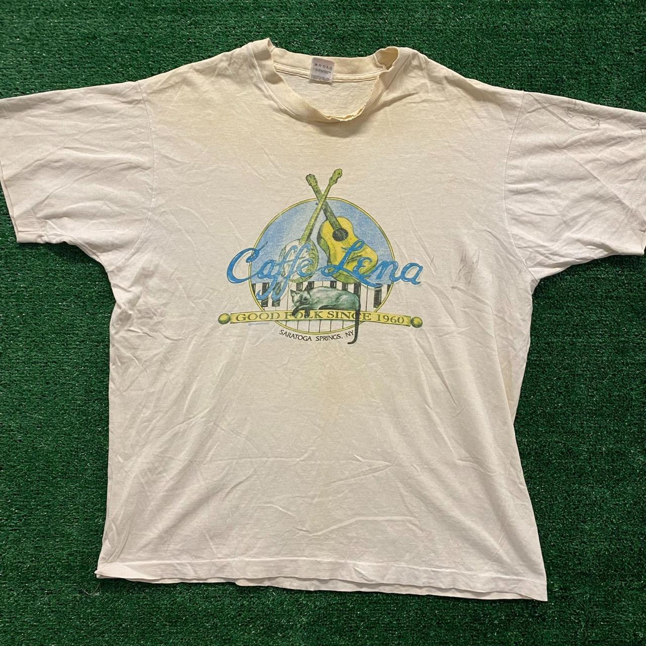 Cafe Vintage 90s Single Stitch T-Shirt Size:... - Depop