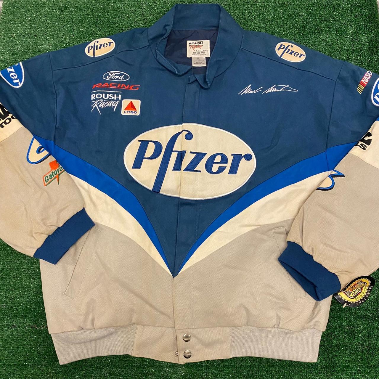 Pfizer Vintage Nascar Racing Jacket Size Xl Chest Depop