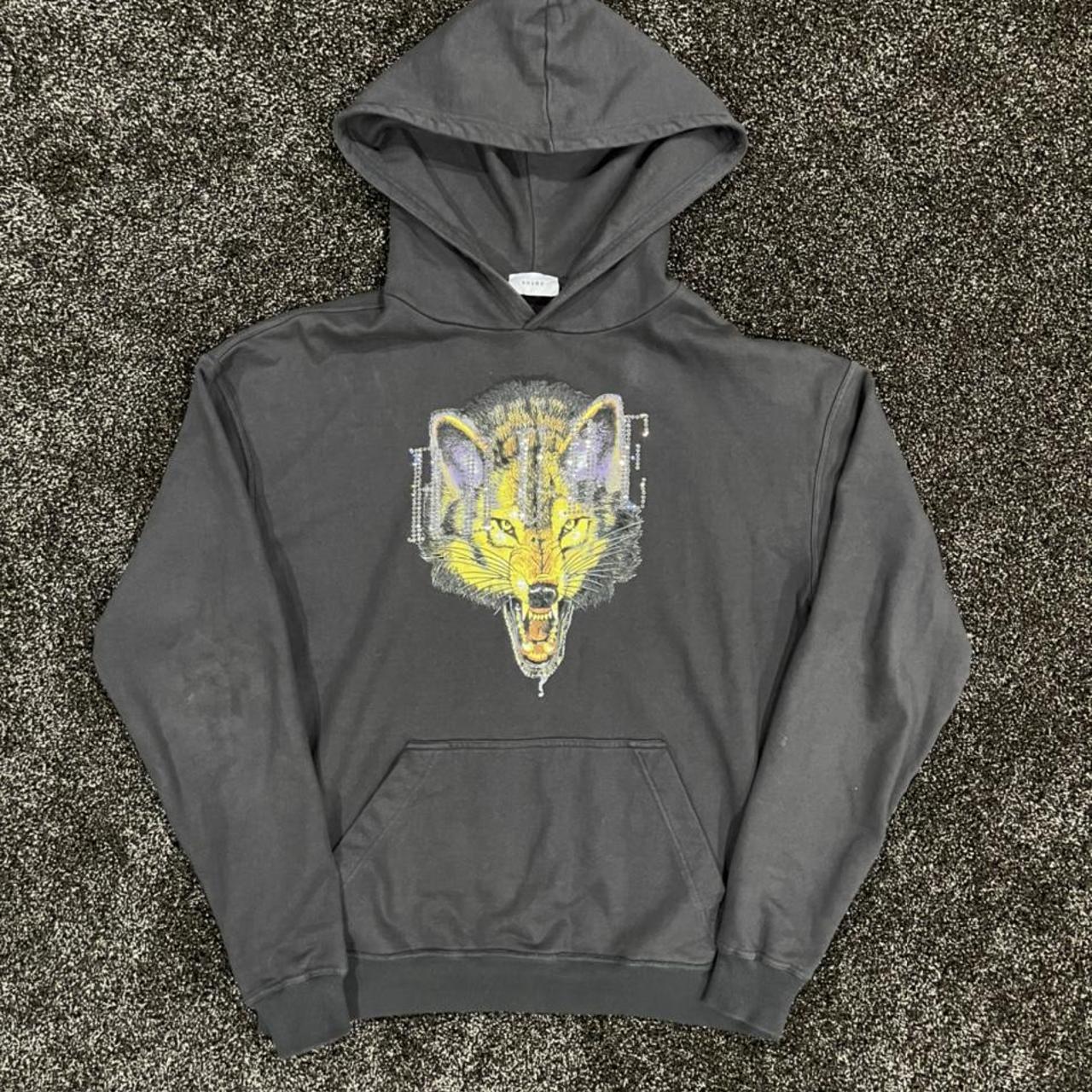 Rhude Swarovski Wolf Vintage Wash Hoodie Size Large