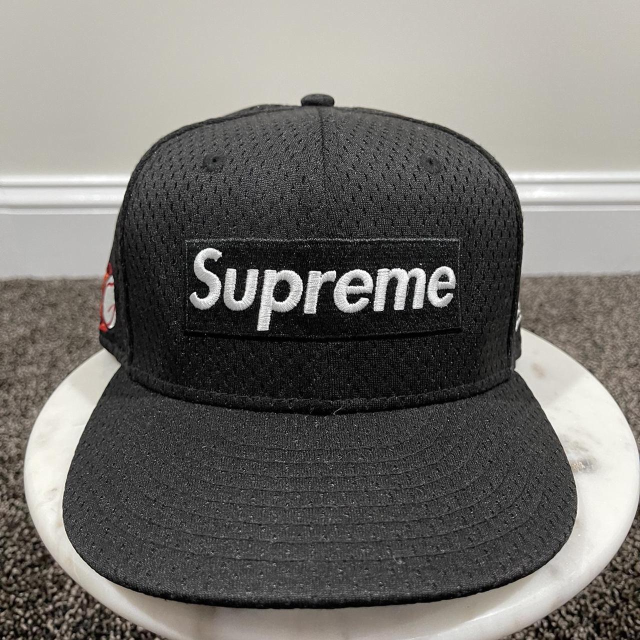 Supreme New Era SS18 Black Mesh Baseball Fitted Box Logo Hat