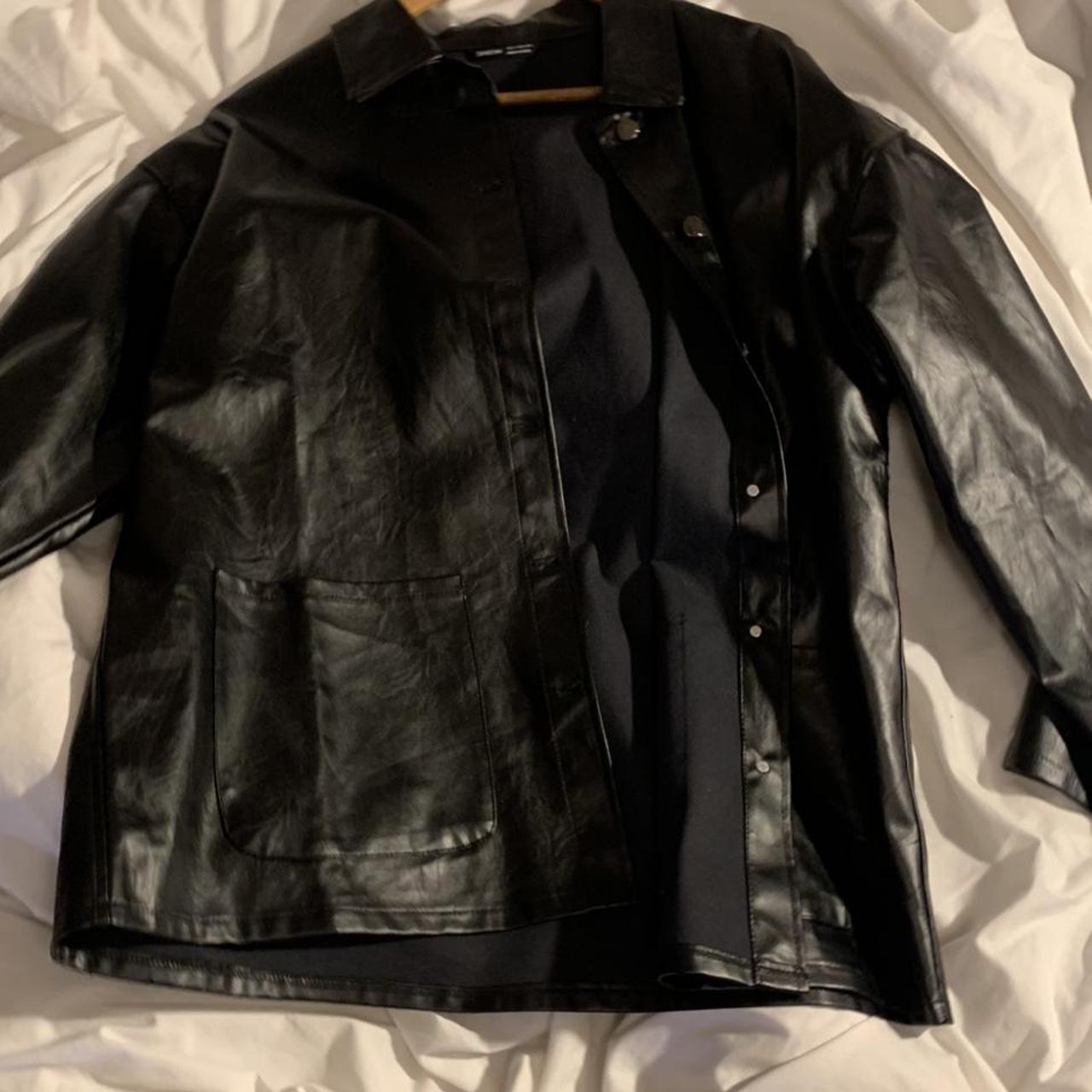 oversized leather jacket shein