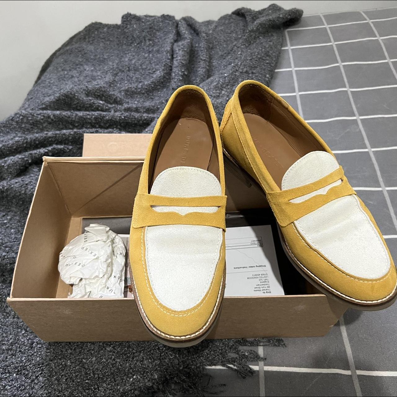 Yellow penny store loafers