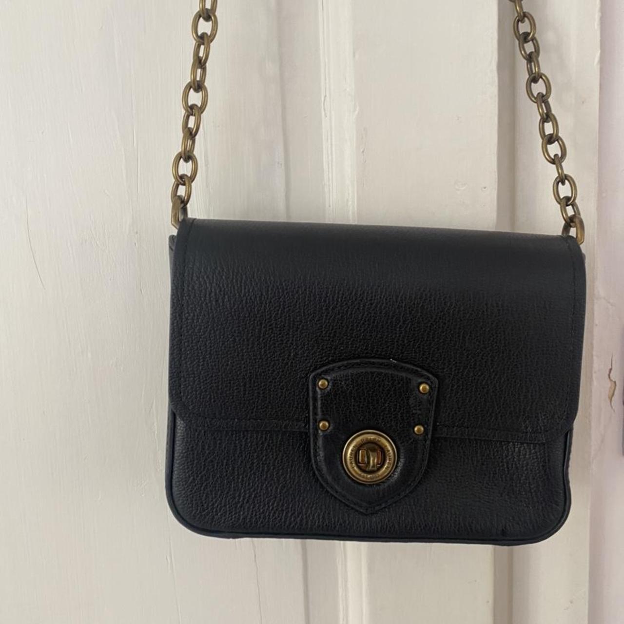 Lauren Ralph Lauren Black Leather Shoulder Bag... - Depop