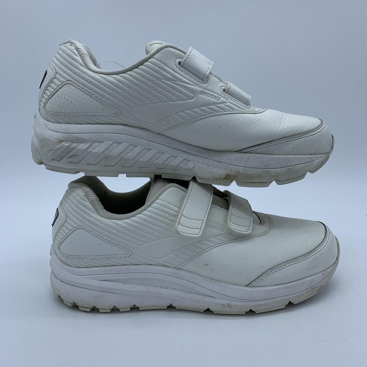 Brooks white chunky velcro sneakers. Size 8.... - Depop
