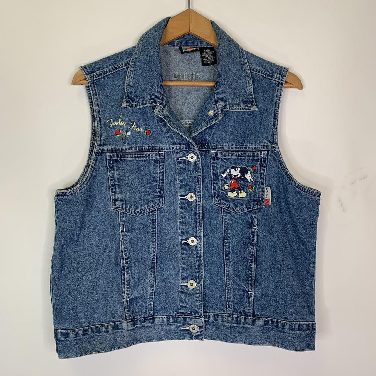 Vintage Mickey Unlimited Denim Vest. Size L. - Depop