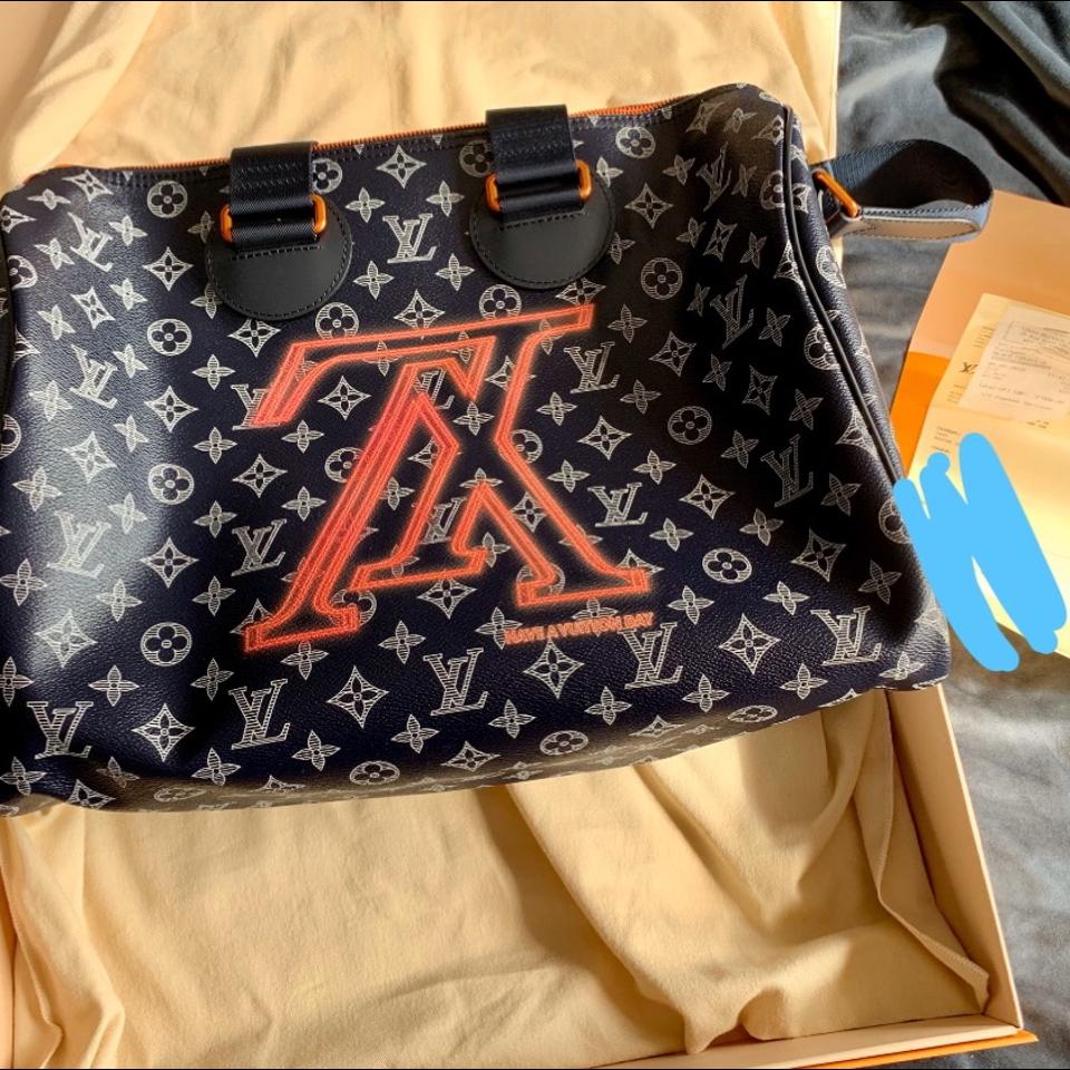 Louis Vuitton Kim Jones Limited Edition Upside-Down Speedy Bandouliere Navy  Blue in Canvas with Pink Metal - US