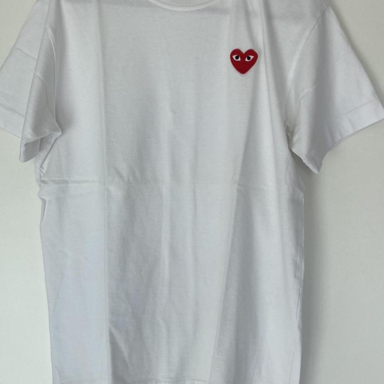 CDG PLAY T-Shirt White L - fits like M Perfect... - Depop