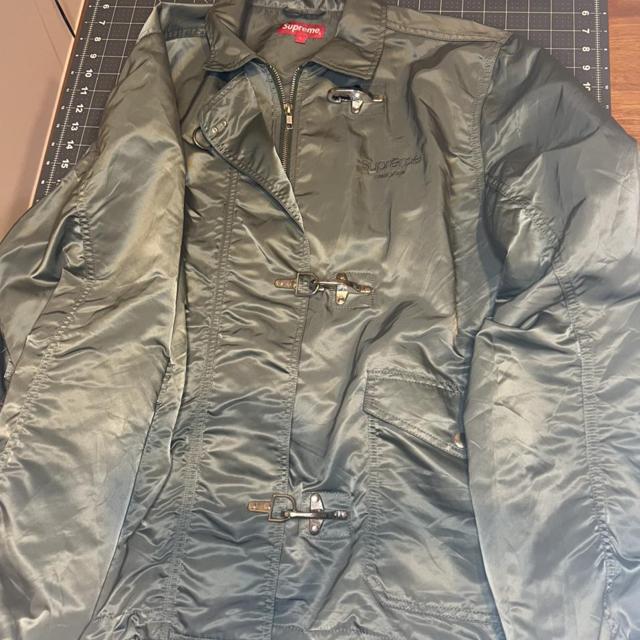 Supreme Nylon Turnout Jacket, Olive, Size Large... - Depop