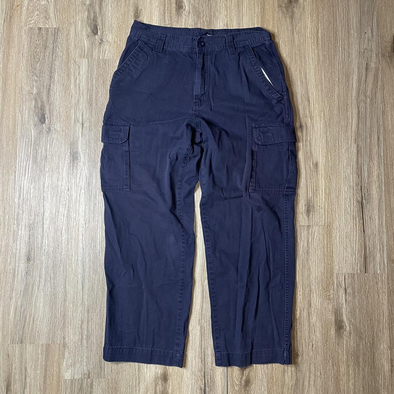 VINTAGE Y2K BASIC EDITIONS NAVY BLUE CARGO PANTS... - Depop