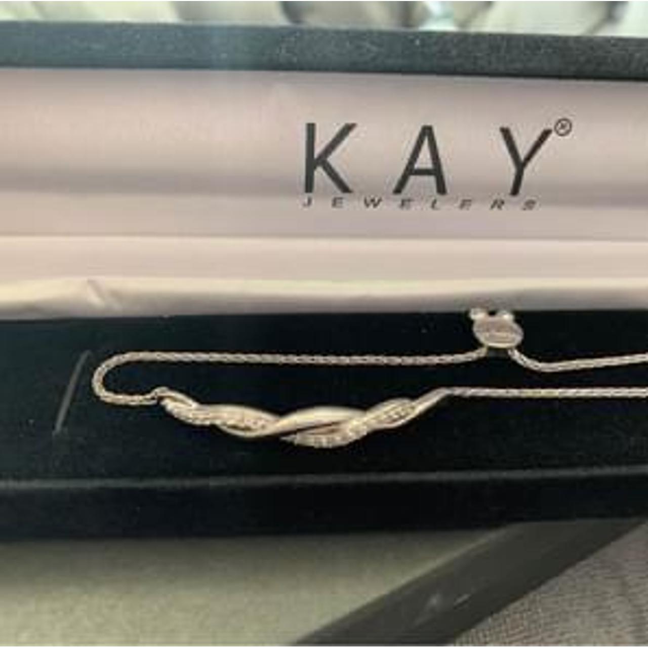 Kay Jewelers white gold diamond slip on bracelet... Depop