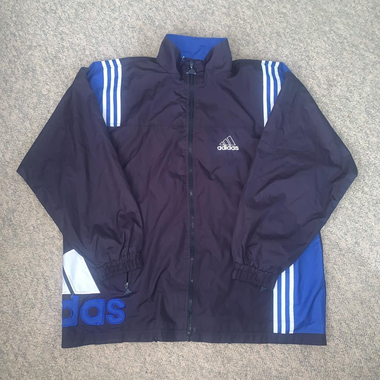 Adidas Men's Navy and White Jacket | Depop