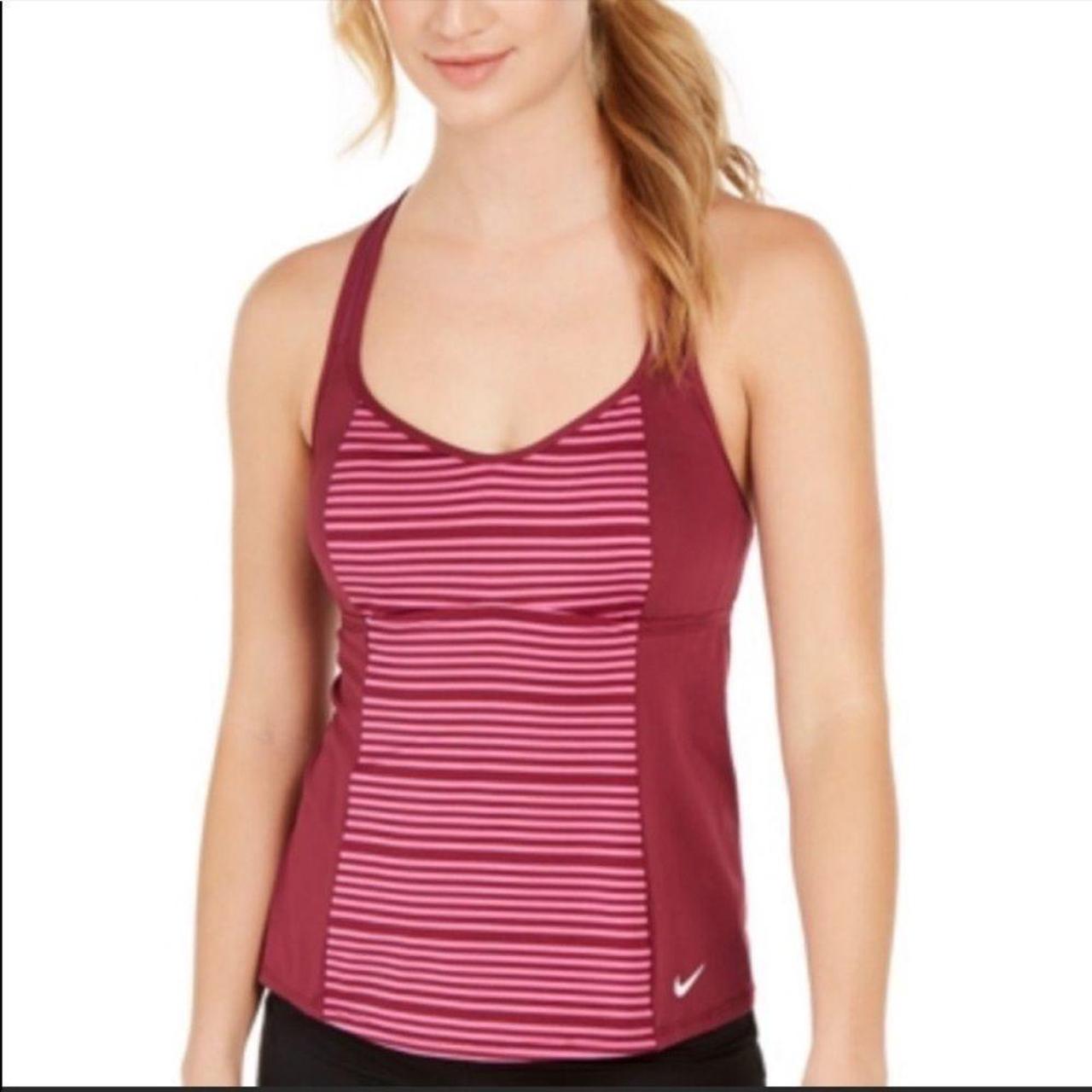 Nike striped hot sale racerback tankini top