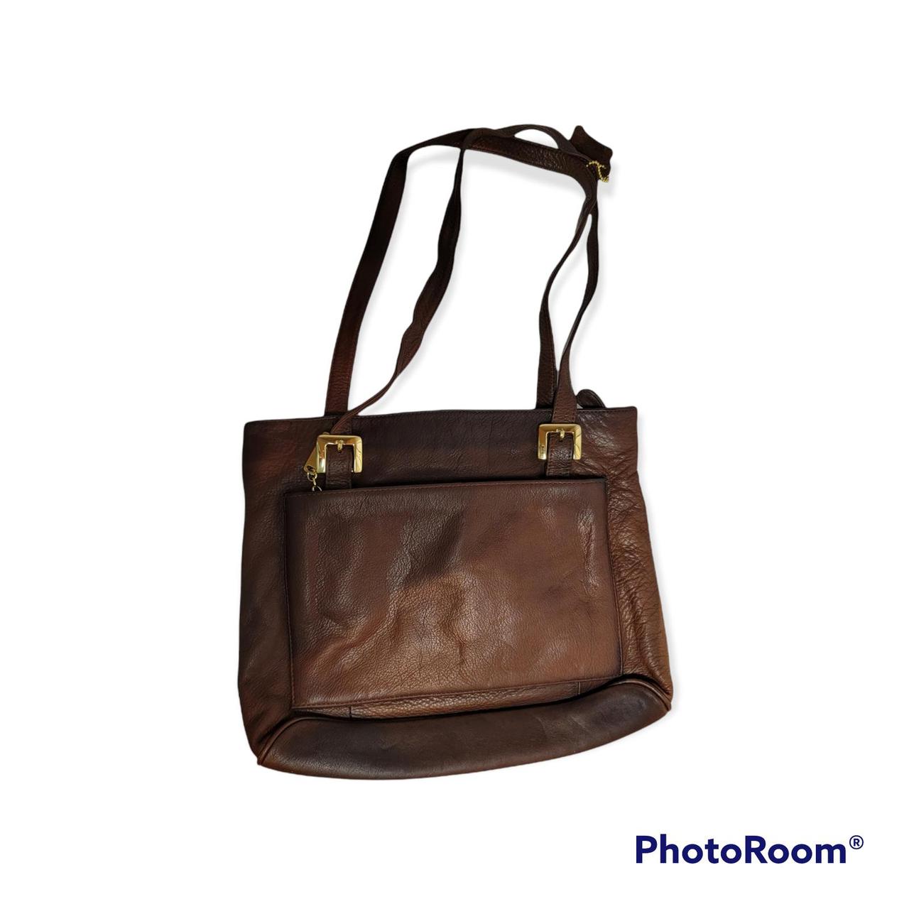 Mila Paoli Purse Genuine Brown Leather Shoulder