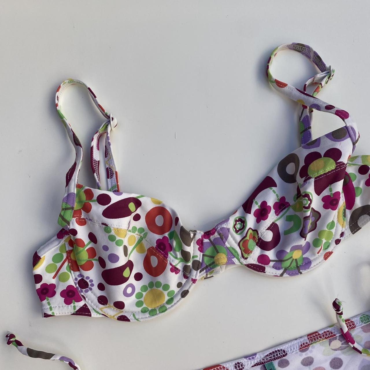 vintage 90s floral bikini set looks brand new no... - Depop