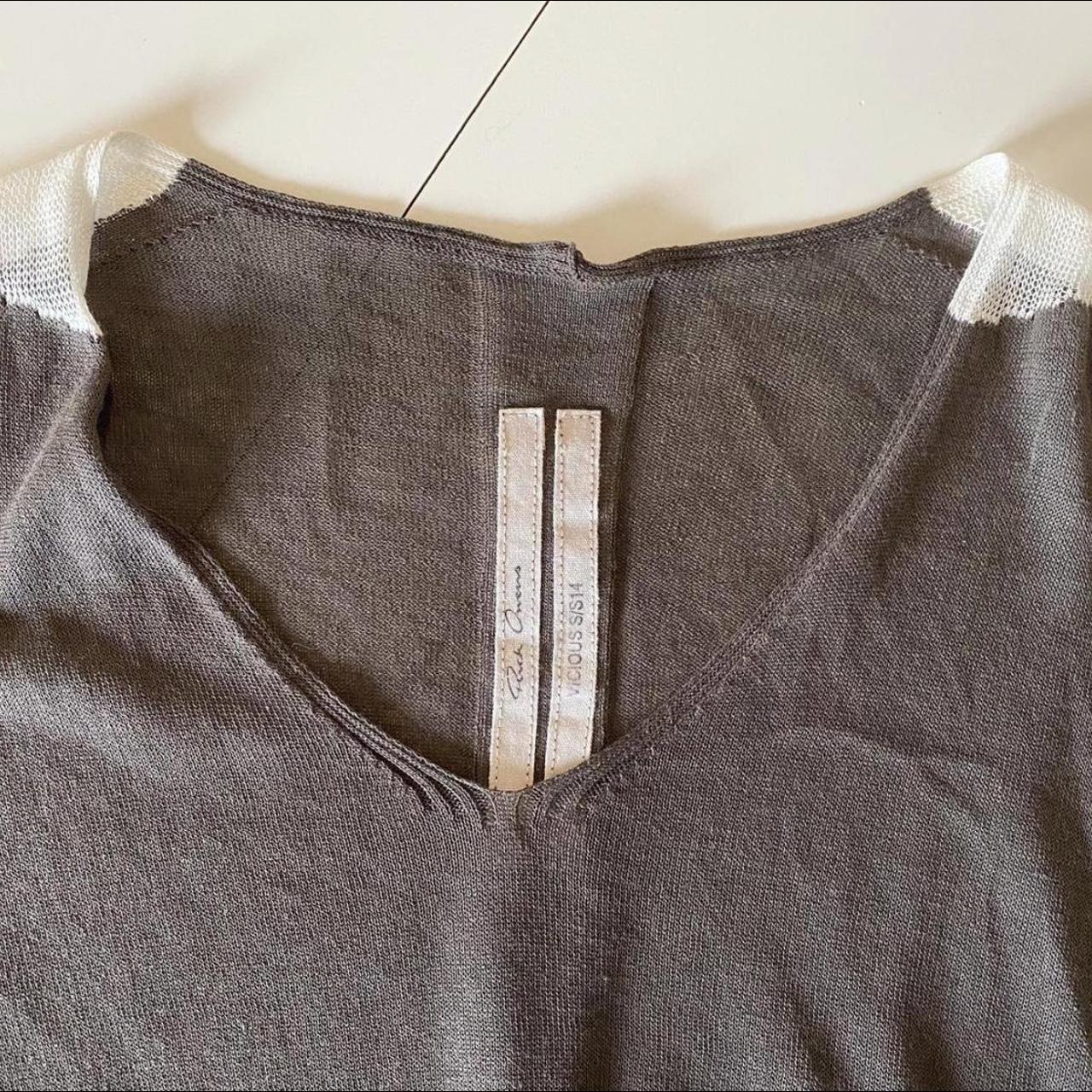 Rick Owens Women's Grey and White Dress | Depop