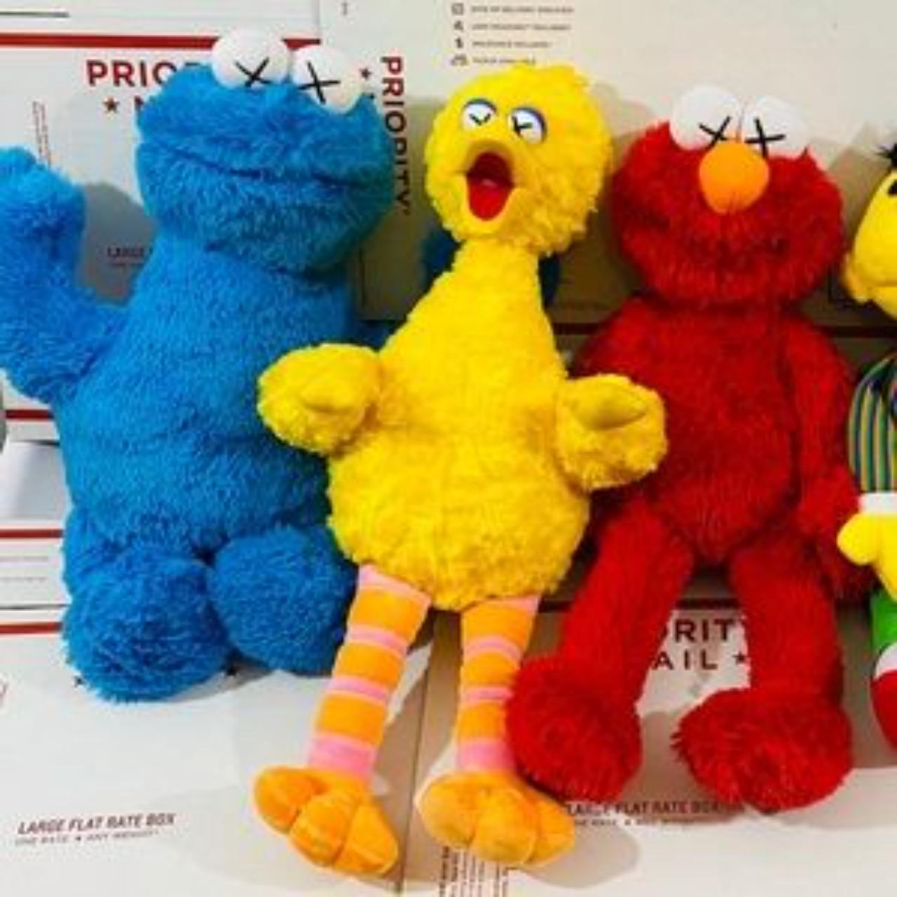 Kaws x Sesame Street Plush Elmo, Cookie monster, - Depop