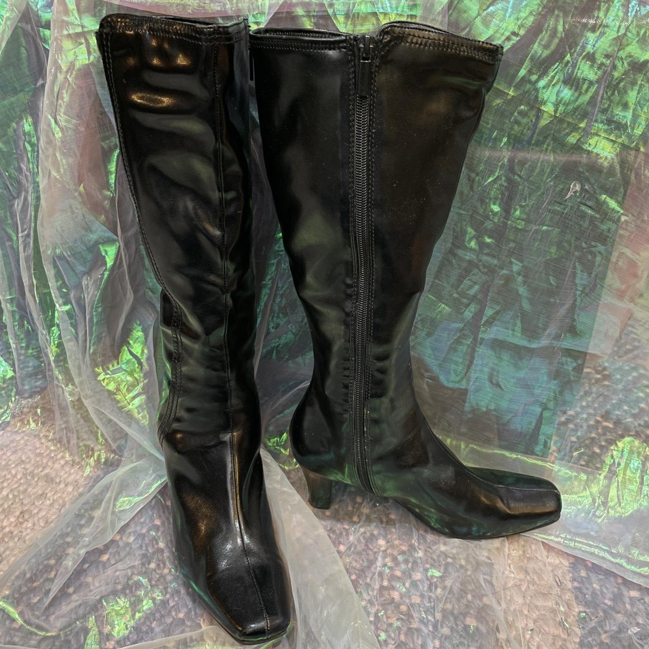 Black Patent Leather Boots, Details : Solid black,...