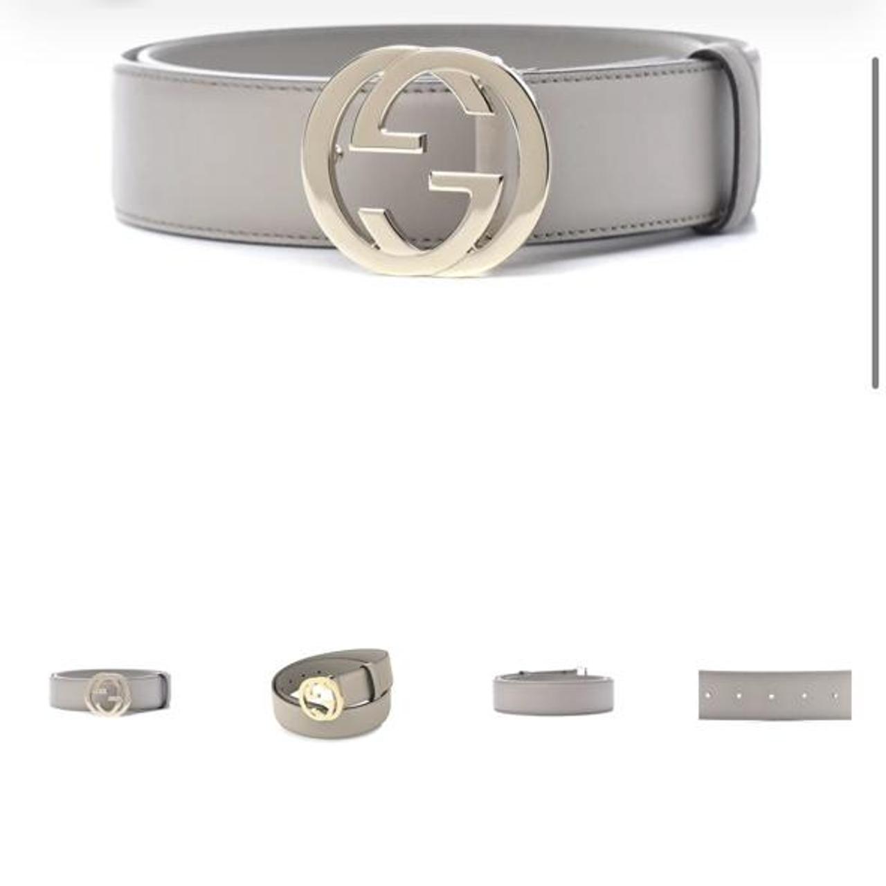 Grey gucci belt best sale