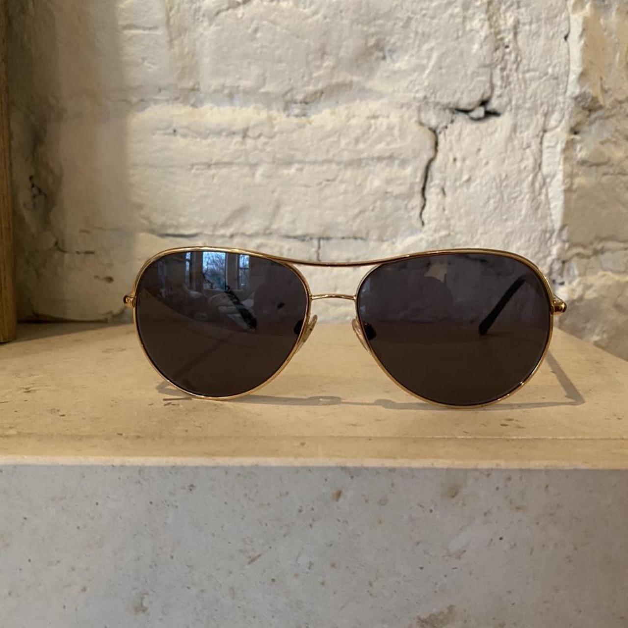 Burberry Women's Gold Sunglasses | Depop