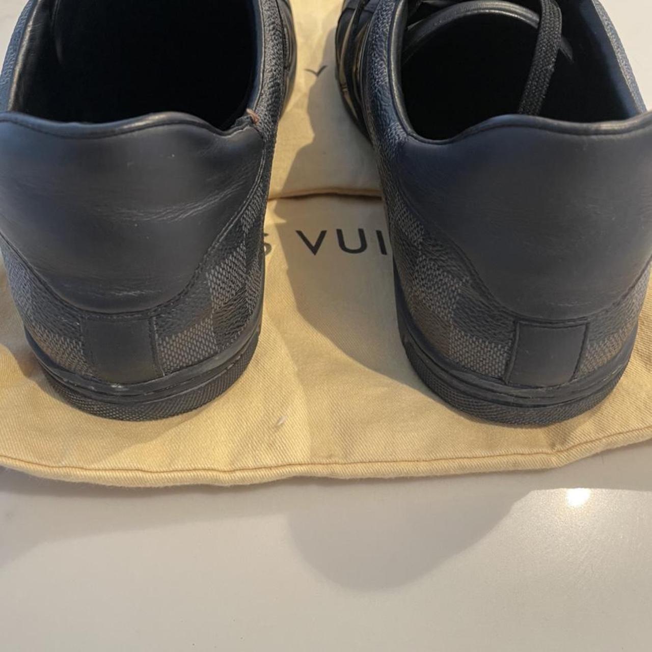 MENS Louis Vuitton Black And Grey Ace Sneakers Size - Depop