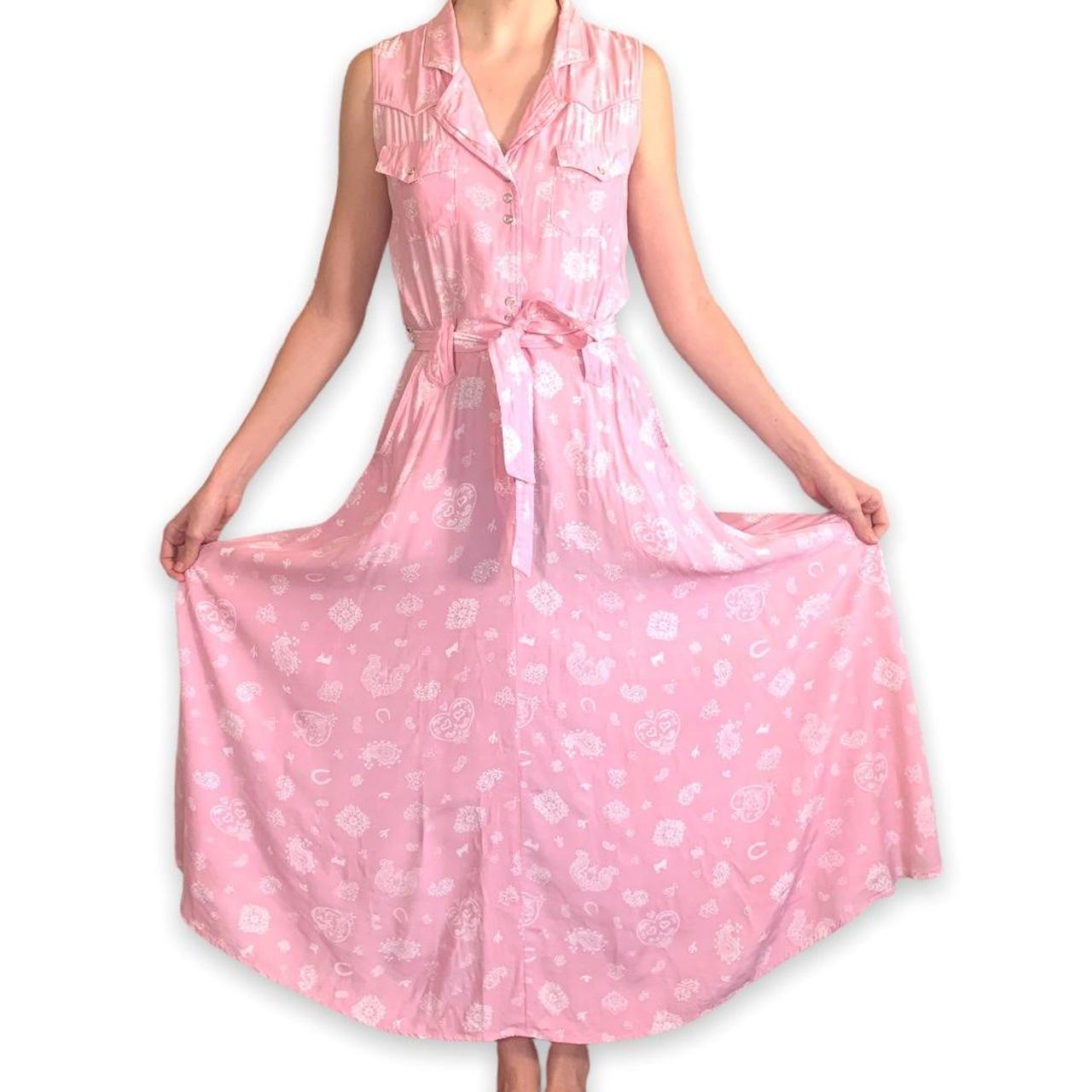 Vintage 90s Desert Diva Pink Southwest Print Dress