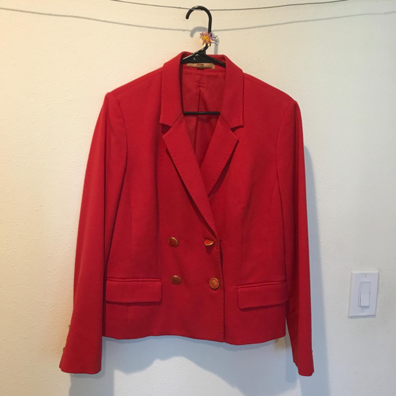 Ellen Tracy Women's Red Tailored-jackets | Depop