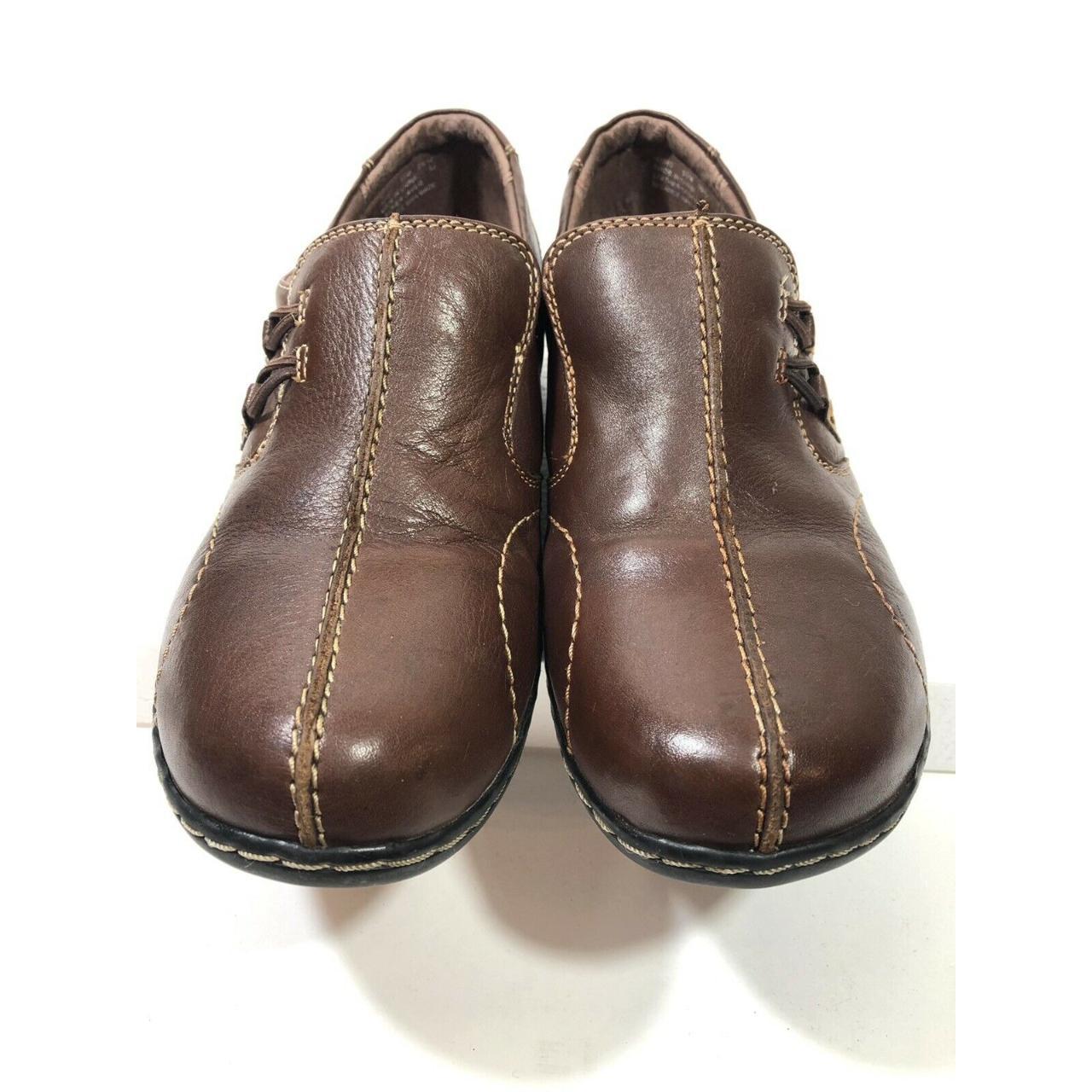 Womens Brown Leather Clarks Bendables Comfort Slip... - Depop