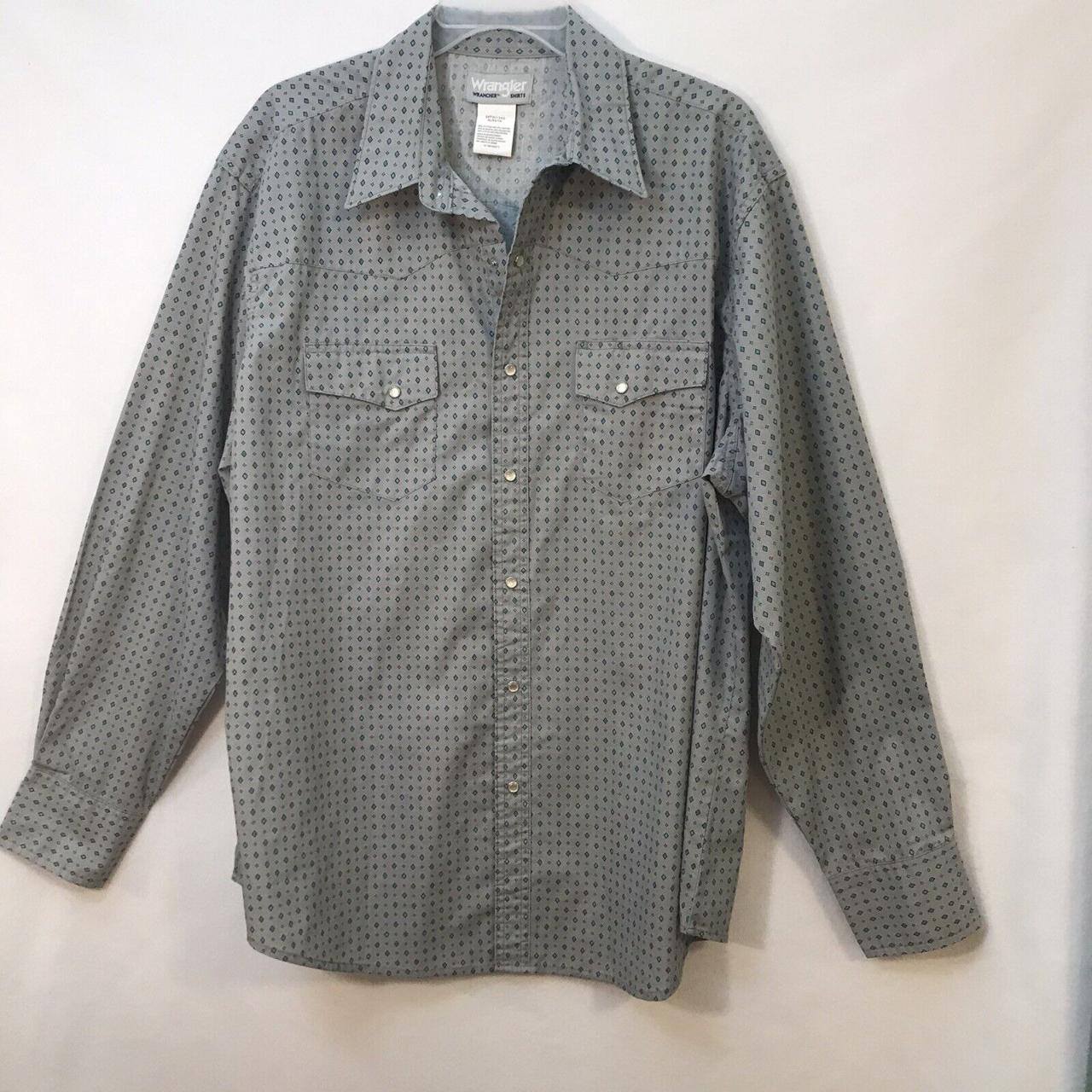 Mens Wrangler Long Sleeve Pearl Snap Button Up Size... - Depop