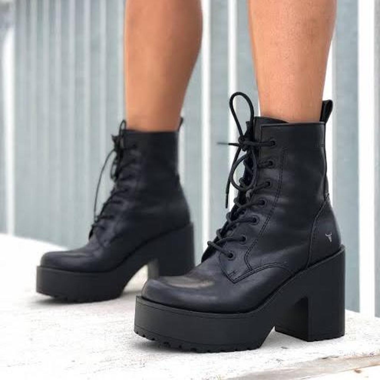 Windsor smith raverr black boots. Womens US size 6.... - Depop