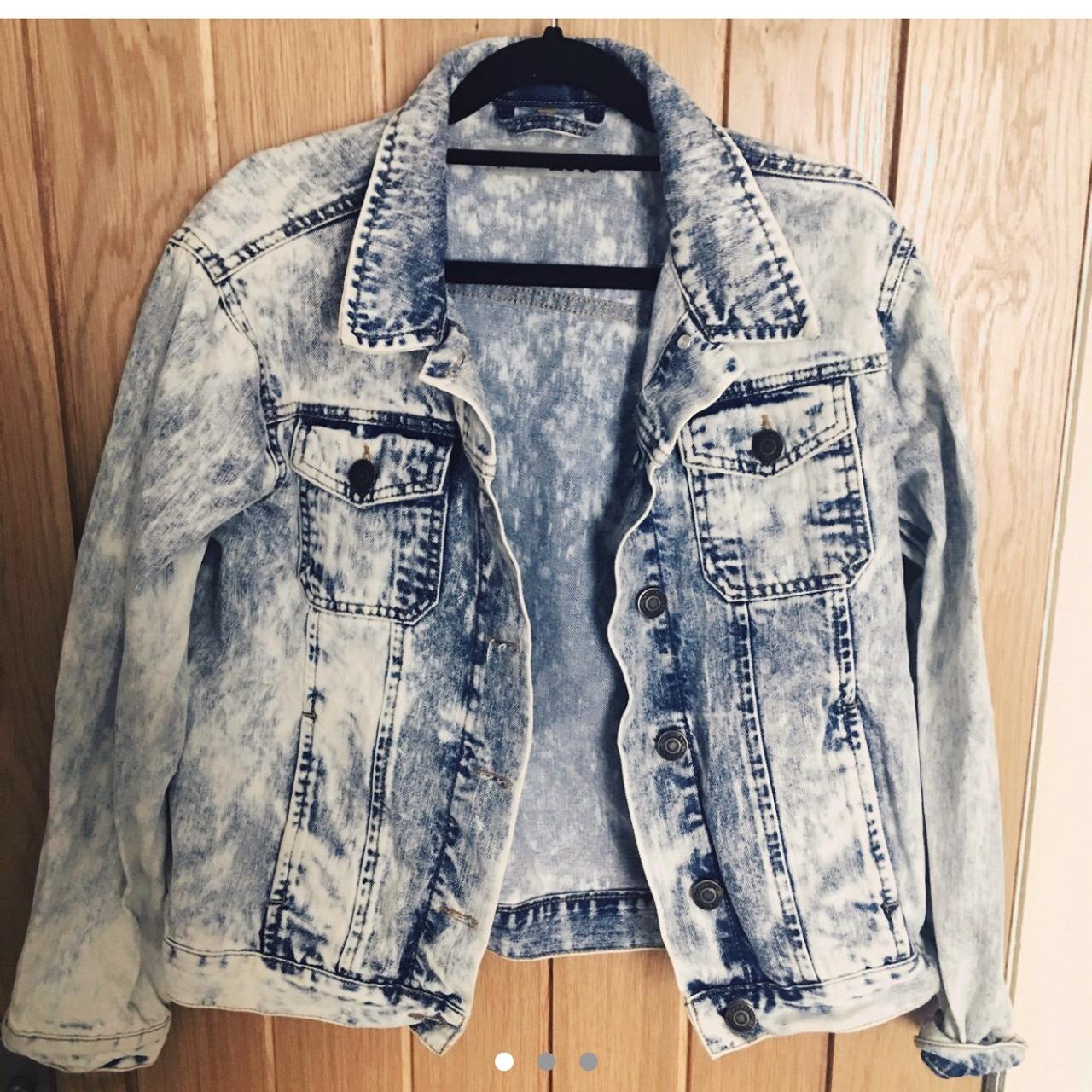 Topshop acid wash denim on sale jacket