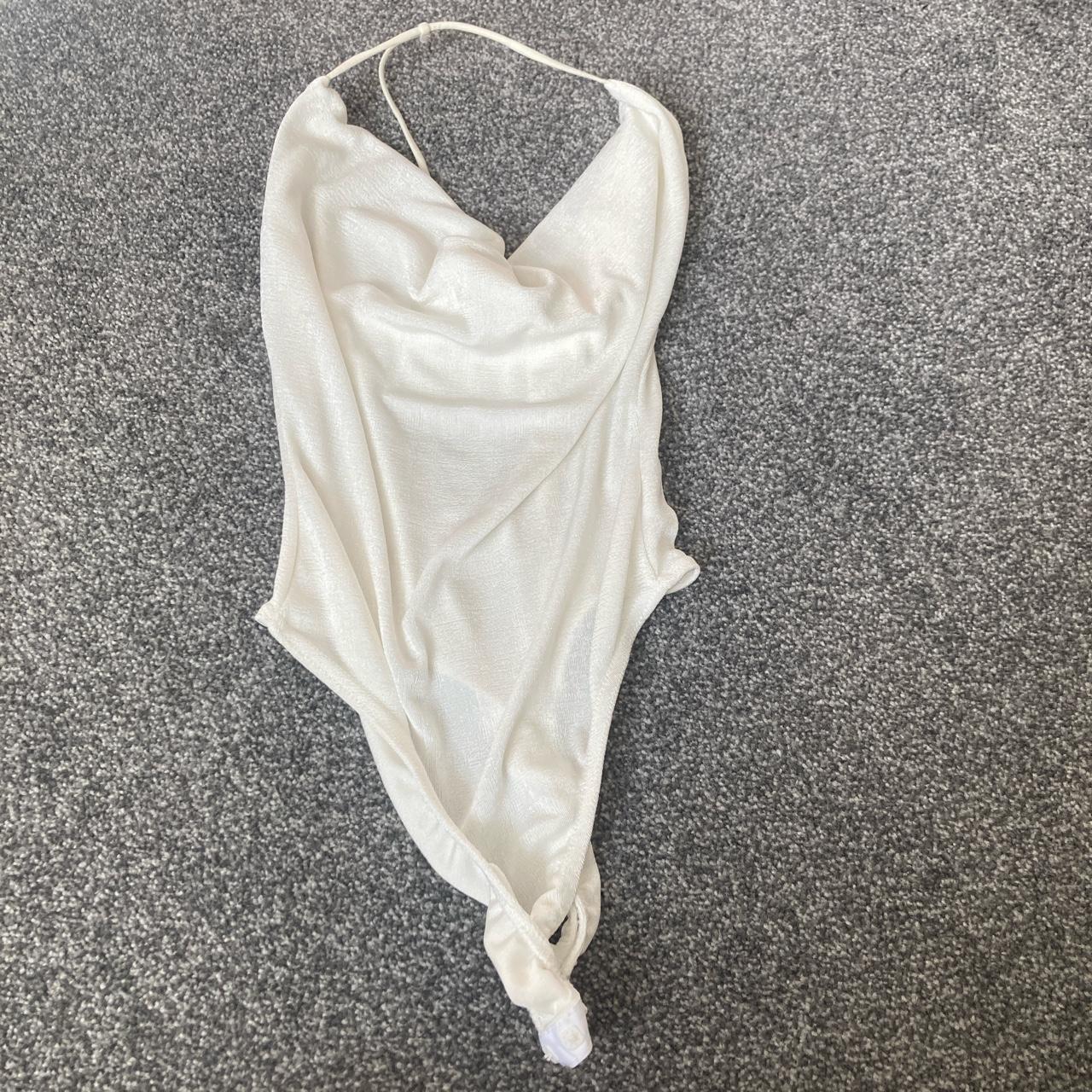 Cream cowl neck halter bodysuit Lovely light... - Depop