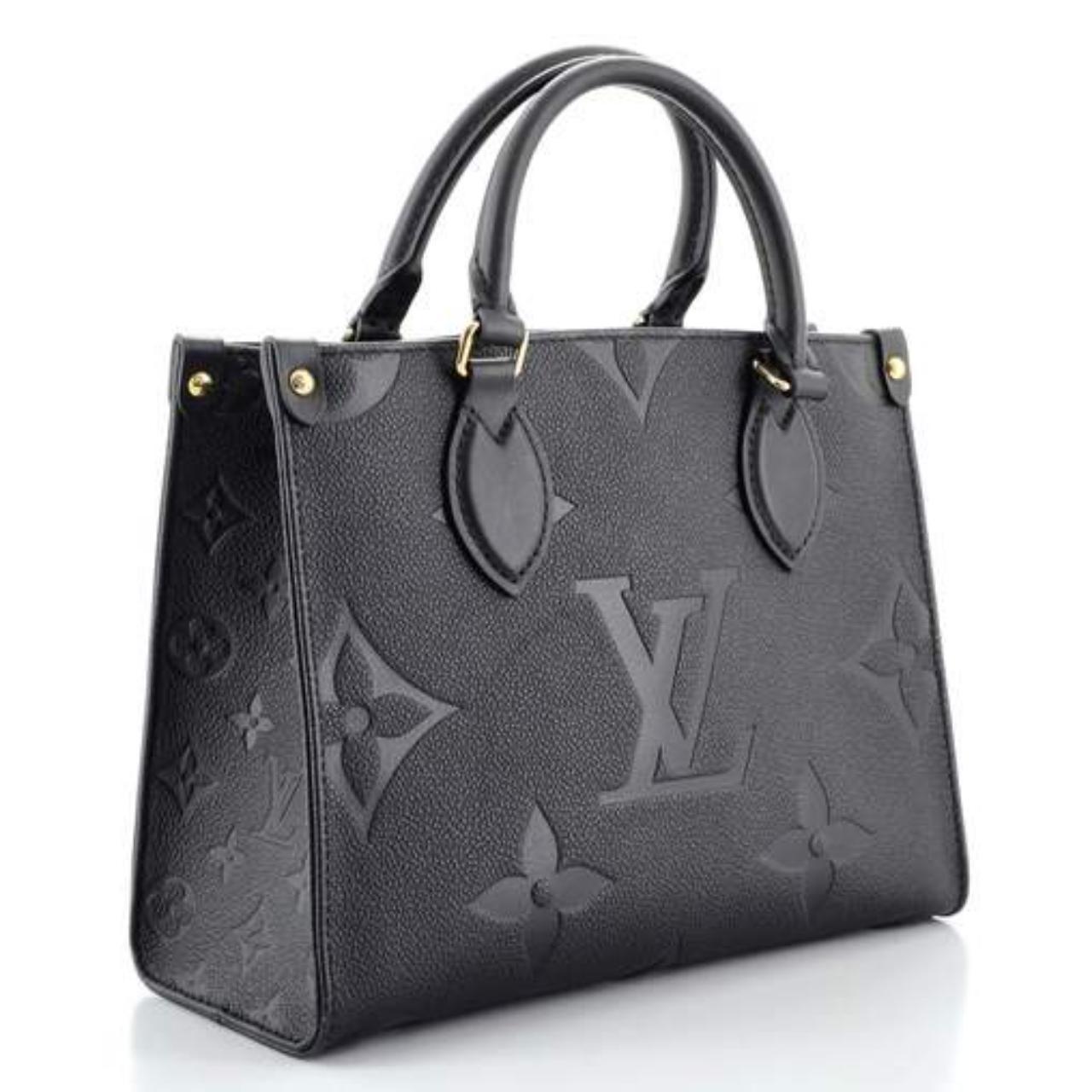 Louis Vuitton Black Empriente Leather Giant Monogram Onthego Tote