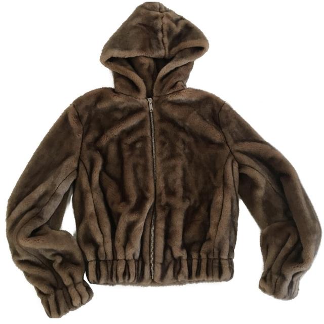 Helmut lang faux sale fur bomber jacket