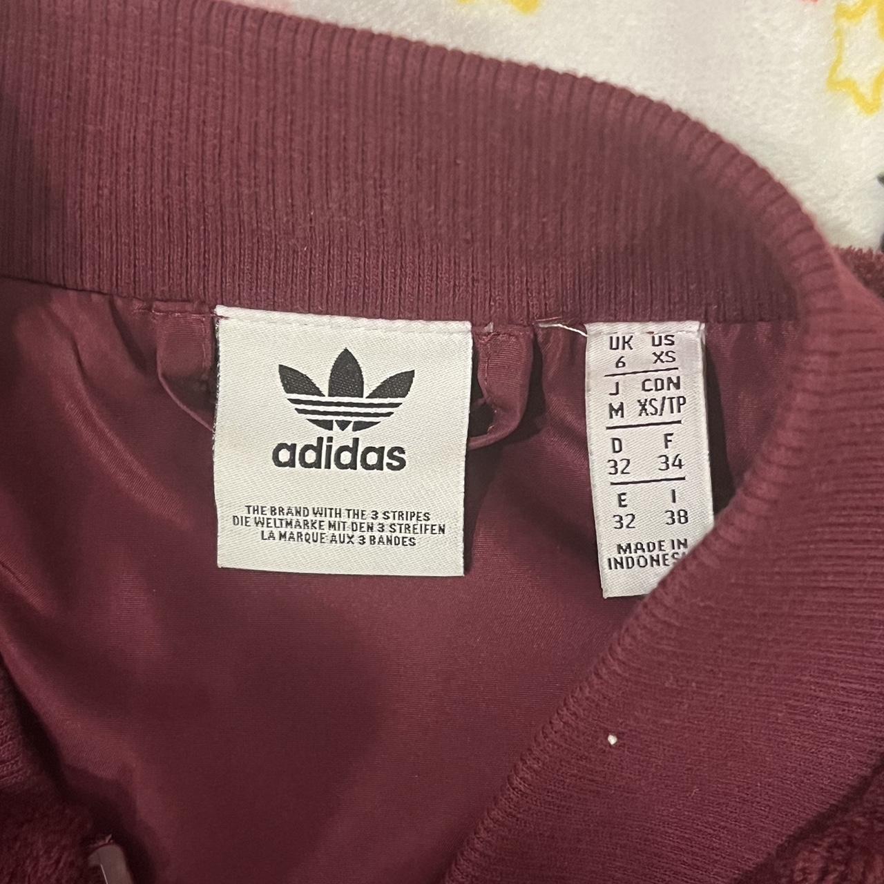 Adidas Women's Burgundy and Black Gilet Depop
