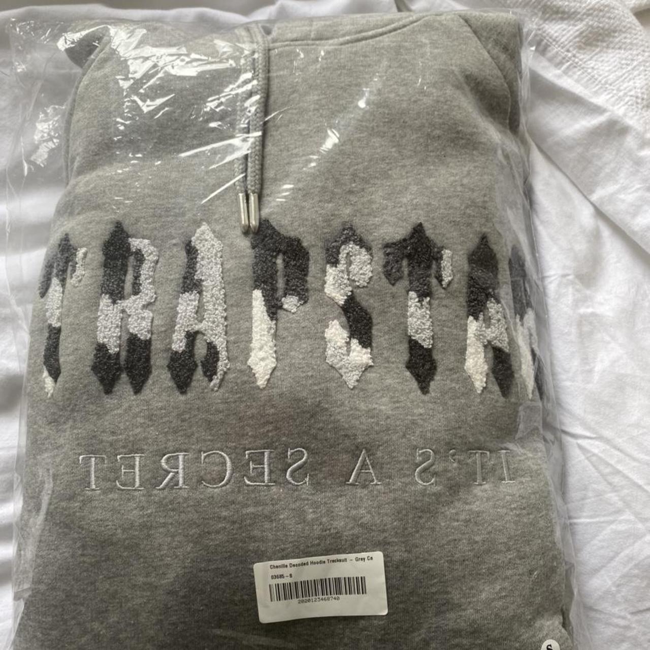 Grey Chenille Decoded Trapstar Hoodie Tracksuit.... - Depop