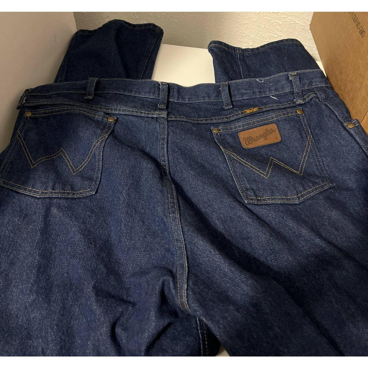 Wrangler Mens 47MWZPW Dark Blue Denim Jeans 44 x... - Depop