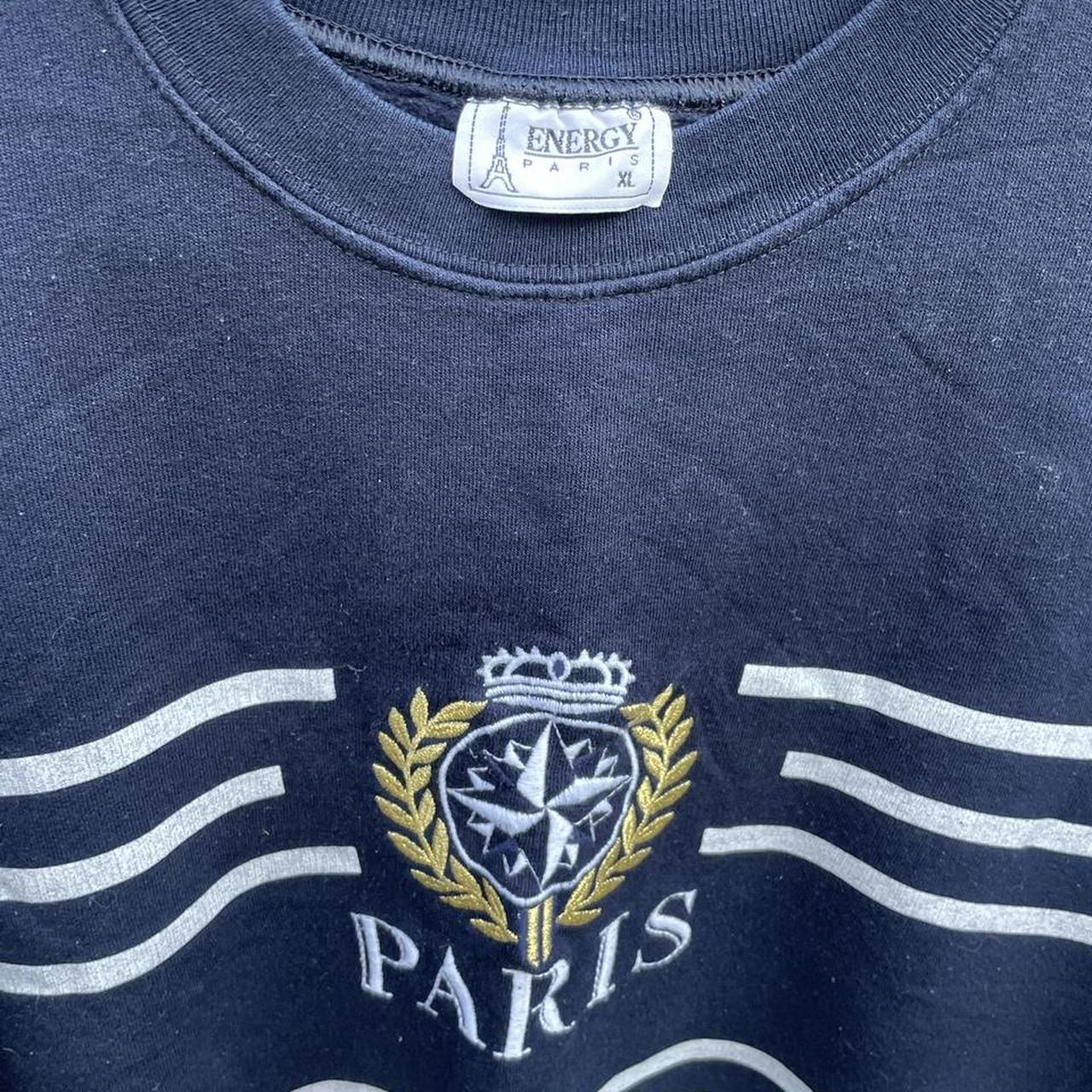FOB Paris Women's Navy and White Sweatshirt (2)