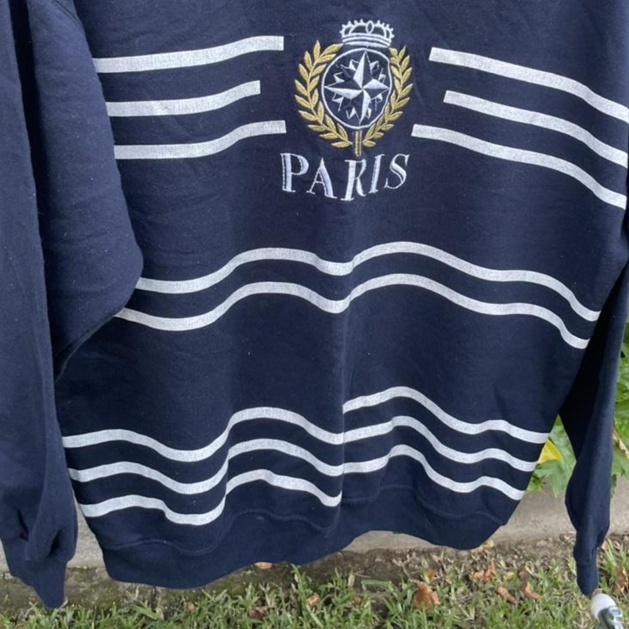 FOB Paris Women's Navy and White Sweatshirt (3)