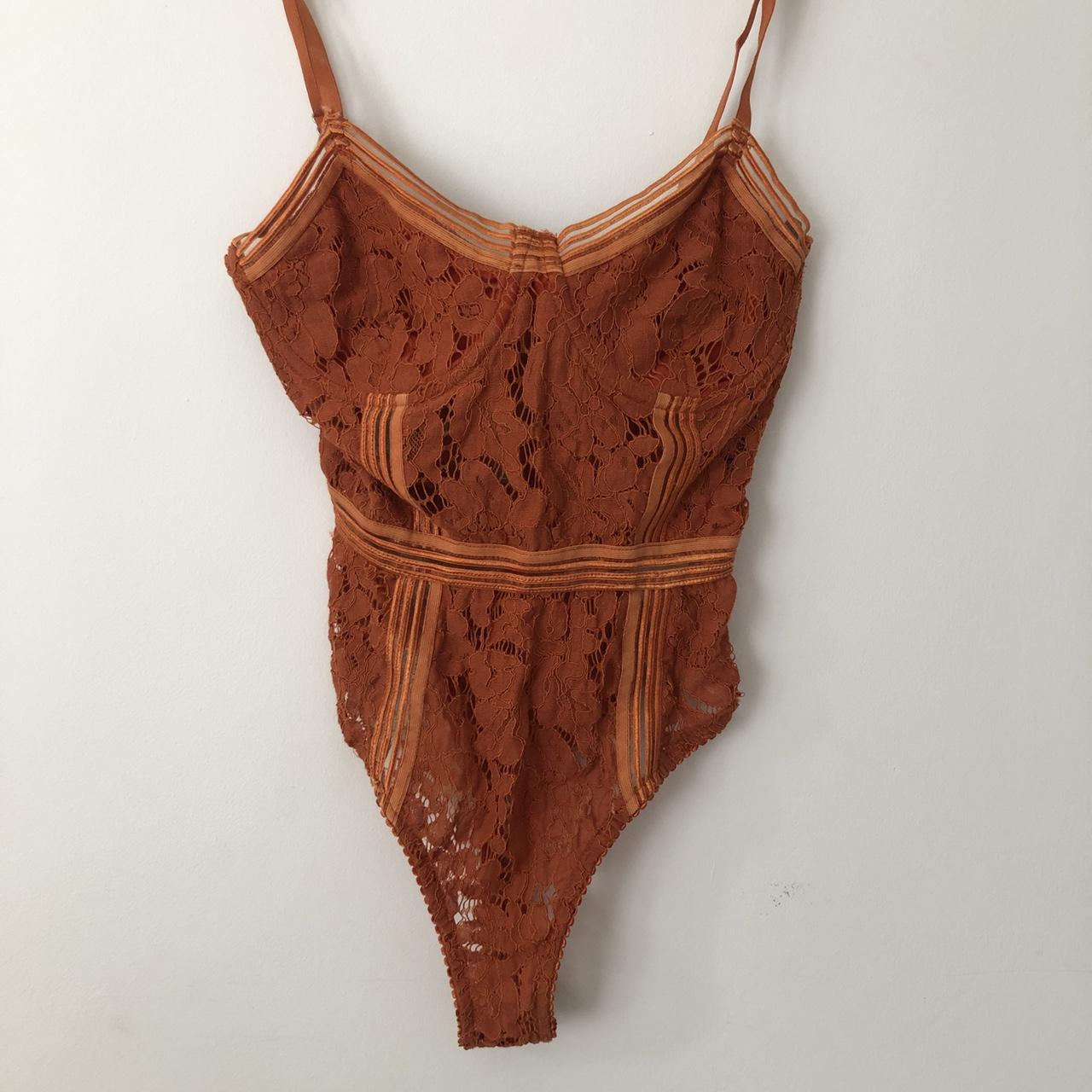 Burnt orange lace bodysuit Clearance