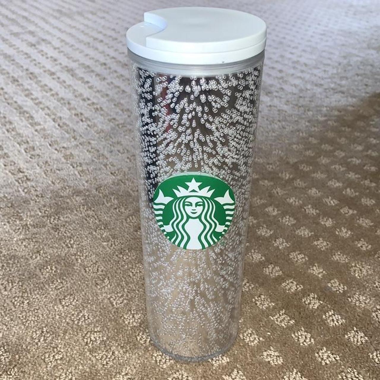 16 oz rose gold pink Starbucks tumbler cup with - Depop