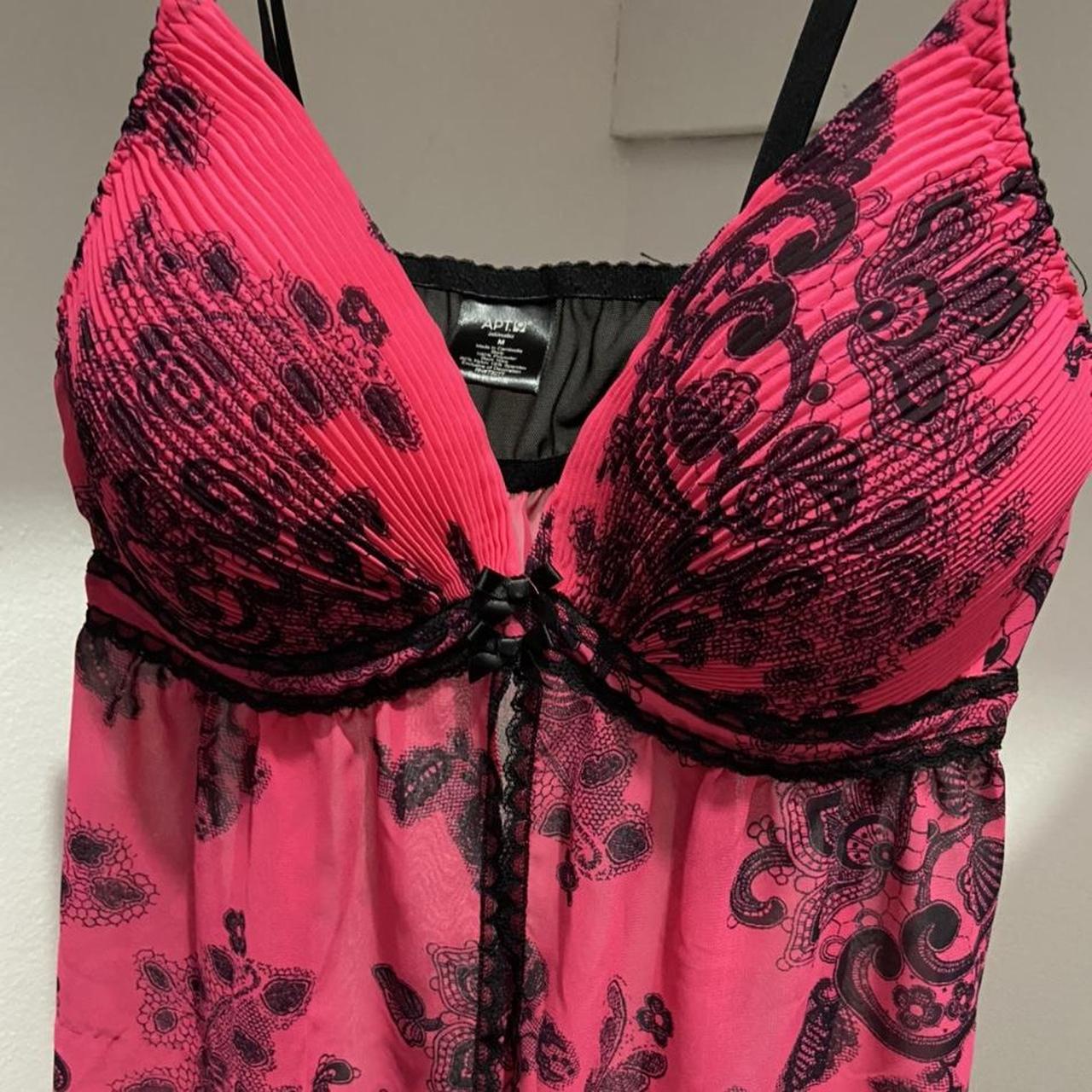 Hot pink paisley flyaway lingerie top with insane... - Depop
