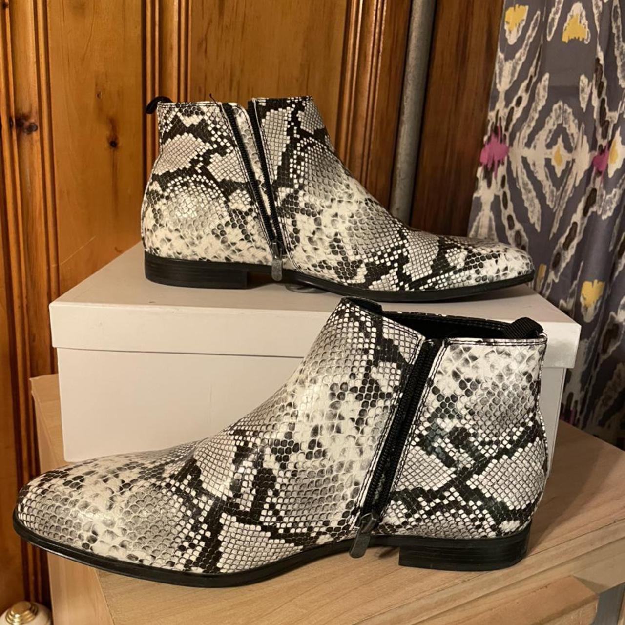 Halogen top snakeskin booties